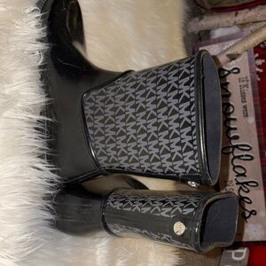 Michael Kors Black and Gray Rain Boots